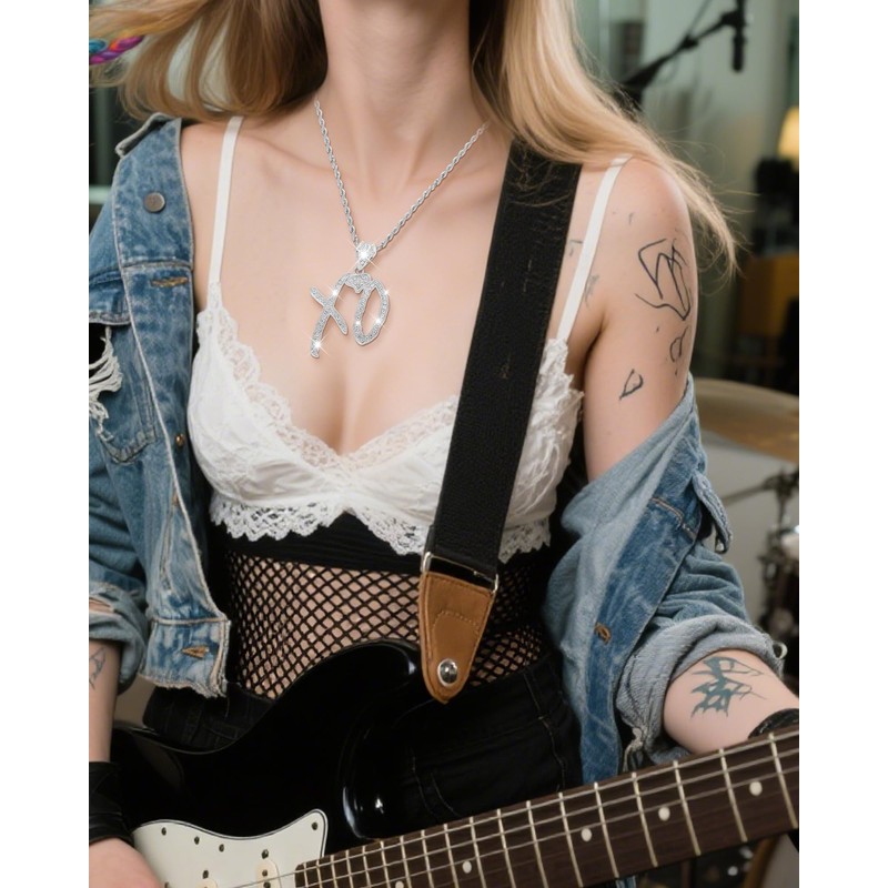 XO Necklaces Set for Men Women Trendy Glitter Gold XO