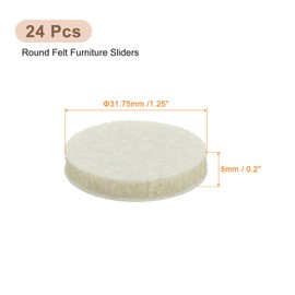 uxcell Furniture Pads, 24Pcs 1.25" - Round Self Adhesive Felt Furniture Pads, Floor Protectors for Furniture Feet Chairs Legs Hardwood Floors (Beige)
