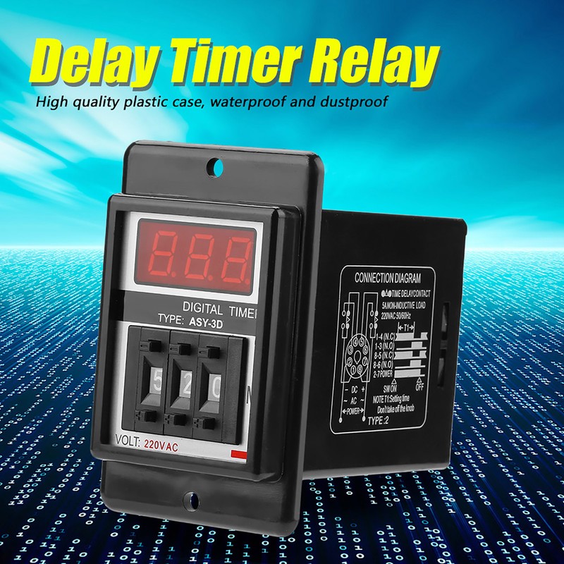 AC Delay On Timer Relay Digital Display Time Relay 0-199