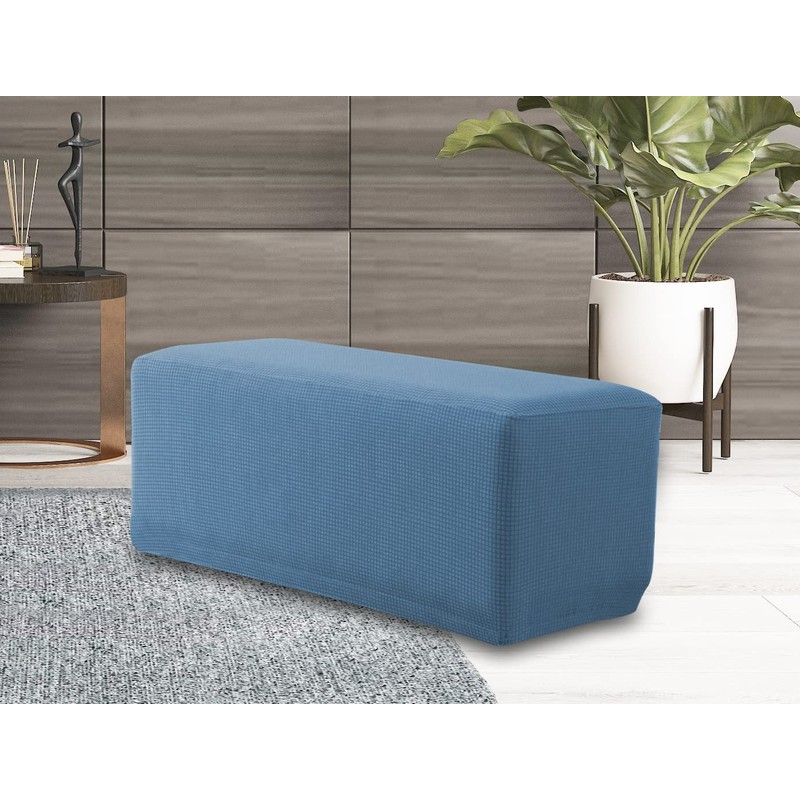 EBETA E Stool Cover Jacquard Cover Ottoman Footstool Cover (Denim