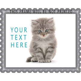 Kitten Cat (Nr2) - Edible Cake Topper - 7.5" x 10" (1/4 sheet) rectangular