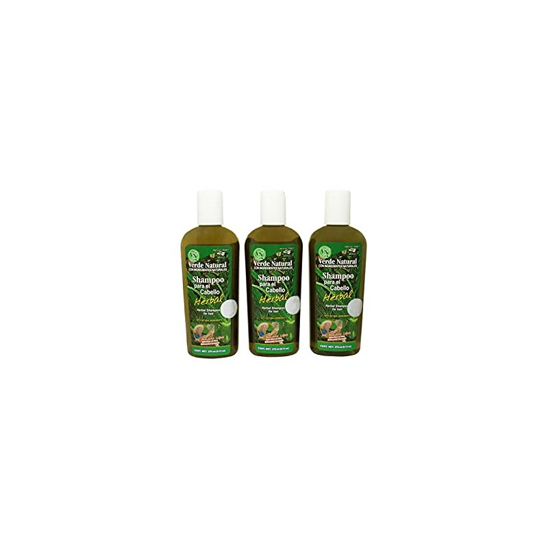 VERDE NATURAL - Shampoo Herbal Anti Caída - 3 botellas