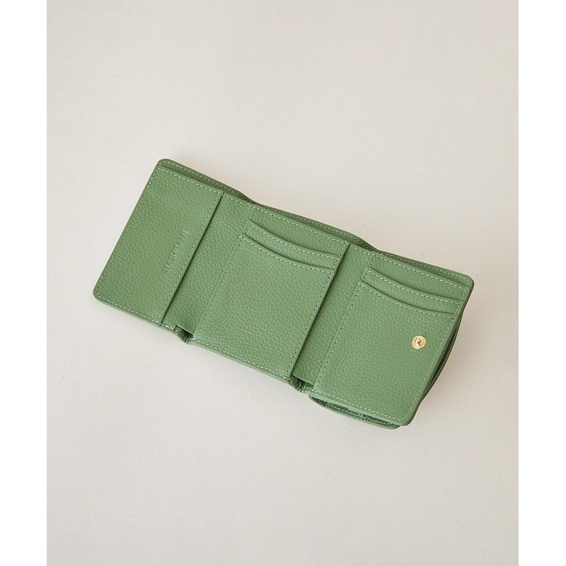 Hazel Trifold Wallet, Natural Stone, Mini Wallet, Women's, retro green