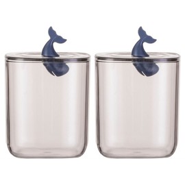 Animal-shaped cotton swab, toothpick, cotton pad, case, 2 dolphins / 동물 모양 면봉 이쑤시개 화장솜 케이스 돌고래 2개