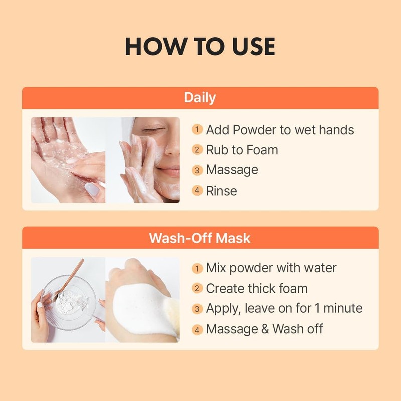 Hanskin Vitamin C Glow Powder Cleanser, Papaya Enzyme Powder Face