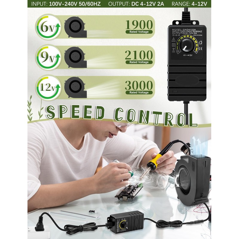 AmRunJe 140mm x 40mm Blower Fan with AC 110v 120v