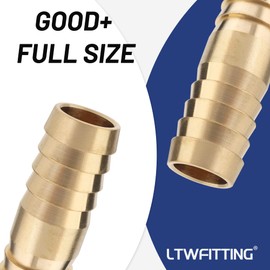 LTWFITTING Brass Barb Splicer Mender 16mm ID Hose Fitting Air Boat Fuel Hose Joine (Pack of 5)