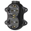 Socket fix, retro, 2-way, 16 A, 250 V, surface-mounted, brass,