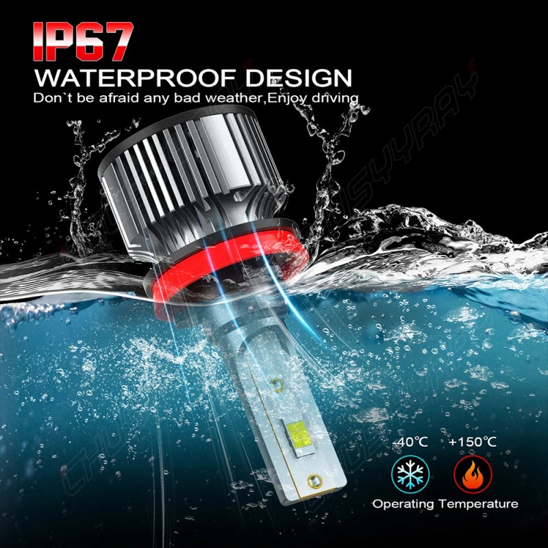 CHUSYYRAY 6X 6500K LED Headlight Hi/Lo Beam+Fog Light Bulbs For