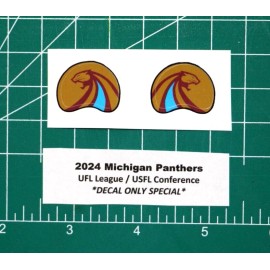 2024 UFL 23 USFL Michigan Panthers Football Gumball Helmets *DIECUT DECALS ONLY*
