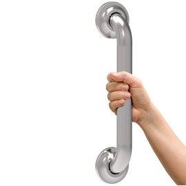 AmeriLuck 12 inches Safety Grab Bar with Knurled Anti-Slip Grip, ADA Compliant 500lbs Supporting, Stainless Steel Brushed Nickel