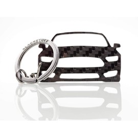BlackStuff Carbon Fiber Keychain Keyring Ring Holder Compatible with Mustang 2015-2019 BS-189