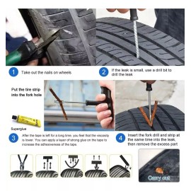 OEM Kit Reparacion D Neumatico Parche Emergencia Carro Moto Bici