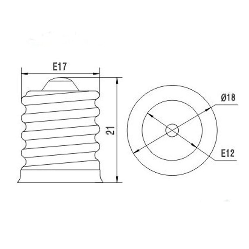 FINELED 6-Pack Intermediate E17 Base to Candle Candelabra E12 Base