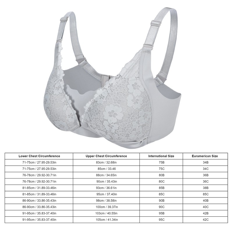 Women's Breastfeeding Bra Soft Lace Front Closure Thin Comfy Seamless