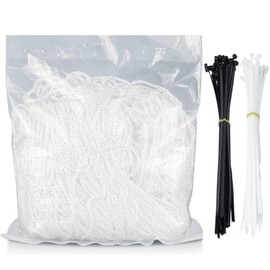 iPower 5 x 30FT Plant Trellis Netting, Heavy-Duty Polyester Grow Net with Square Mesh & 200pcs Zip Ties for Climbing Plants, Vegetables, Fruits, Flowers, Vines