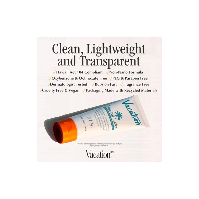 VACATION Loción Mineral Vacacional Protector Solar Spf 30 + Paquete