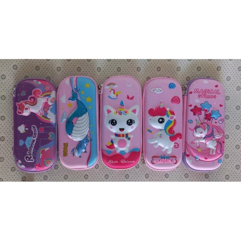 K&H Lapicera 3d Estuche Lápices Dibujos Animados Mayoreo 5pz Niñ