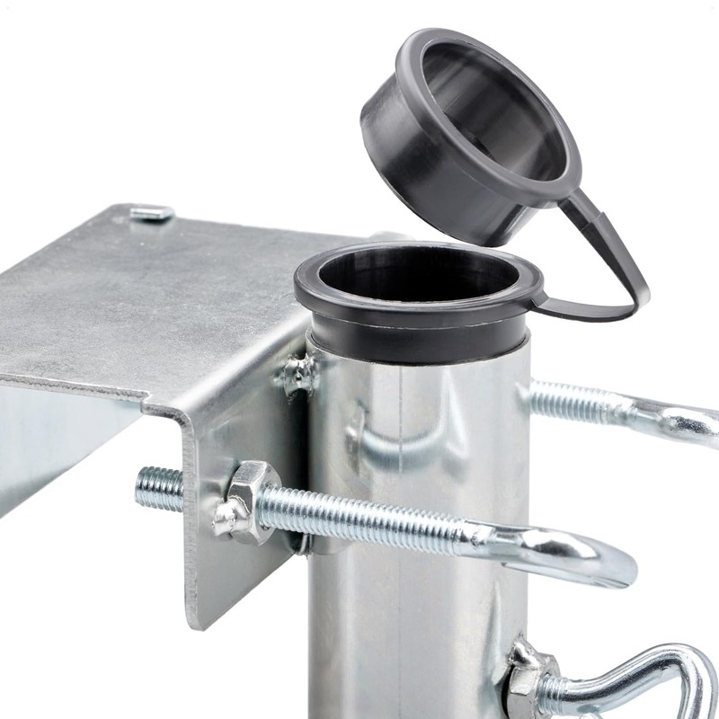 com-four® Parasol Holder Made of Galvanised Steel, Adjustable Umbrella Attachment