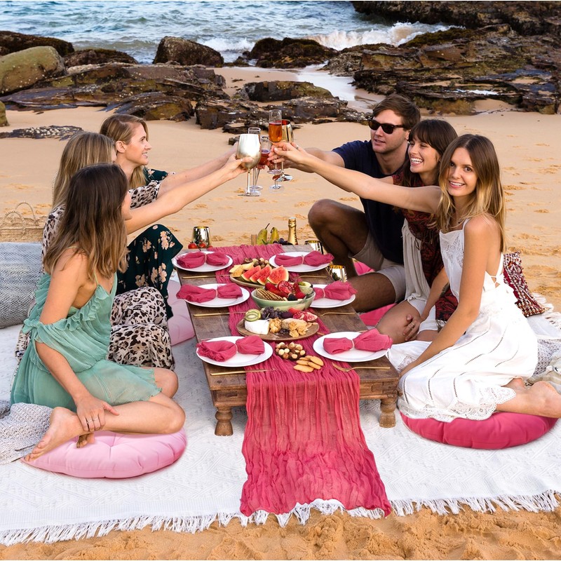 14-Piece Boho Picnic Blanket Set - 91" x 71" Outdoor