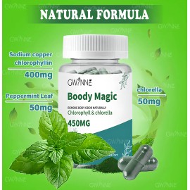 Gwynne Boody Magic Tabletas De Clorofila Natural Para El Olor Corporal Femenino Contiene 450 Mg De Clorofila Y Chlorella, Suplemento Desodorante...   
