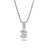 SBI Jewelry Three Number 3 Necklace for Women Digit Silver
