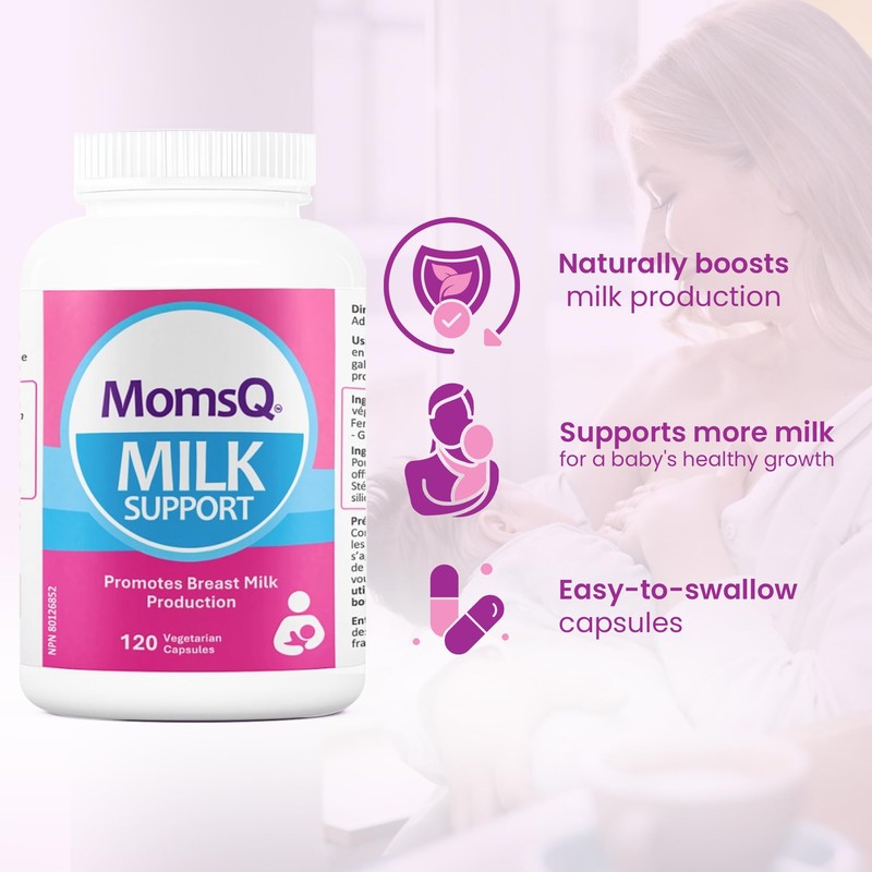 MomsQ Milk Support, Promotes Breast Milk Production, Natural Galactagogue Breastfeeding