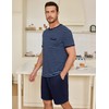 Jahetuul Men's Short Cotton Summer Pyjamas with Contrast Stripes Design