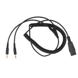 Vvikizy 3.5mm Quick Disconnect to Dual Adapter Cord, Quick Disconnect to 3.5mm Cable Headset Adapter Cord for Plantronics Headset Approx. 3 Meters Long, Compatible with Computers, Cell Phones