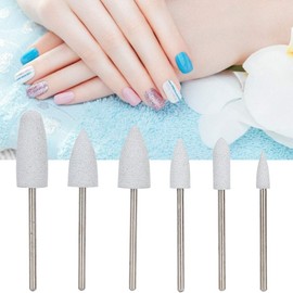Nail Drill Bits Set, 6pcs Nail Polishing Grinding Machine Nail Art Silicone Polisher Nail Grinders Drill Bits Manicure Machine Tools, Accessory for Acrylic Gel Nails(Set 06)