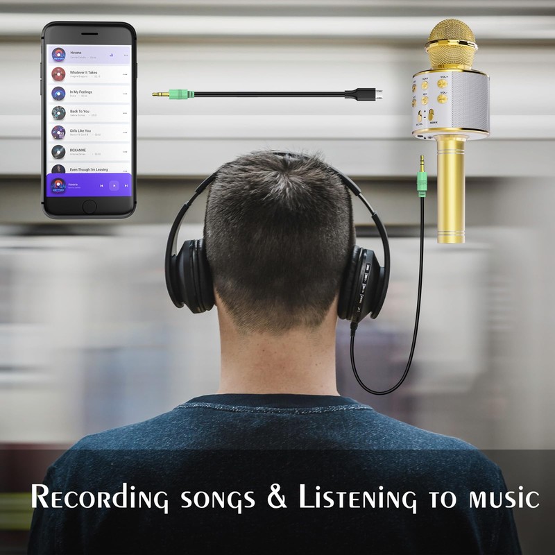 DigitConvert Karaoke Microphone, Bluetooth Microphone Karaoke Children, Home KTV Karaoke