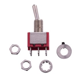 DIAO79NI 3 Way SPDT Guitar Mini Toggle Switch 6 Pin ON/Off/ON Selector, Red (Set Of 3)