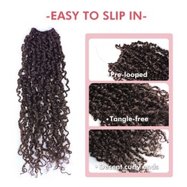 Pelokaa Yanky Twist Crochet Hair - 6 Inch 8 Packs (240 Strands) Medium Brown Pre-twisted Fluffy Spring Passion Micro Mini Twist, Pre-Looped Short Curly Crochet Braids Braiding Hair (6 Inch, 4#-8P)