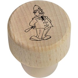 19mm 'Policeman' Wooden Bottle Stopper/Cork (BS00001214)