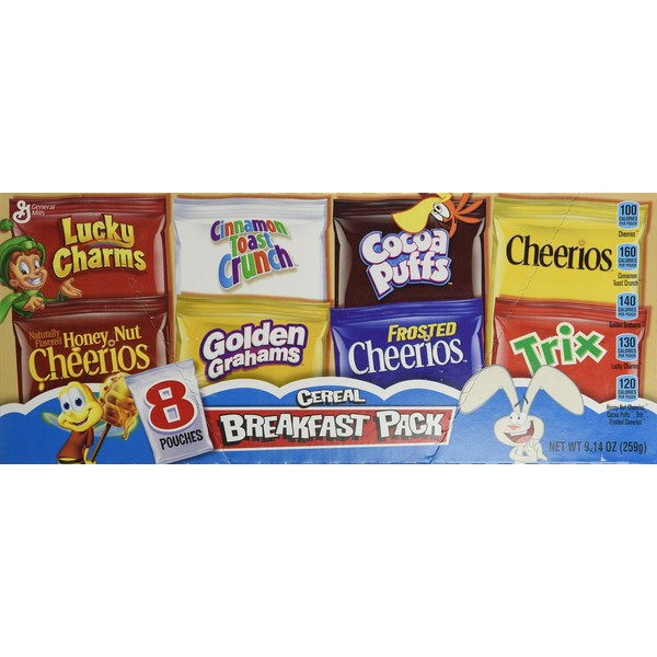 General Mills Cereal Variety Pack, 8 pouches 9.14 oz
