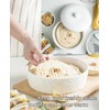 Large Tortilla Warmers with Lid, Embossed Ceramic Tortilla Holder Servers