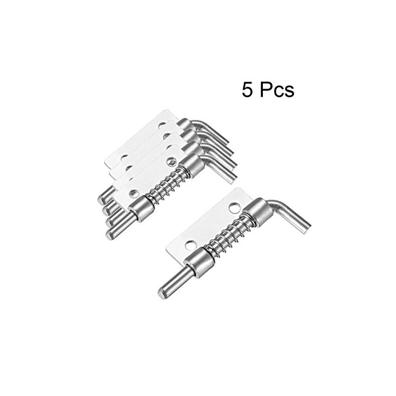 sourcing map 5 Pcs Carbon Steel Lock Bolt Spring Loaded