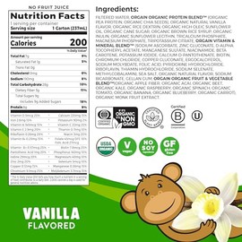 Orgain Orgain Organic Kids Nutritional Vegan Protein Shake, Vanilla - Healthy Kids Snacks, 8g Plant Protein, 3g Fiber, 23 Vitamins & Minerals, No Dairy & Soy Ingredients, Non-GMO, 8 Fl Oz (Pack of 12)