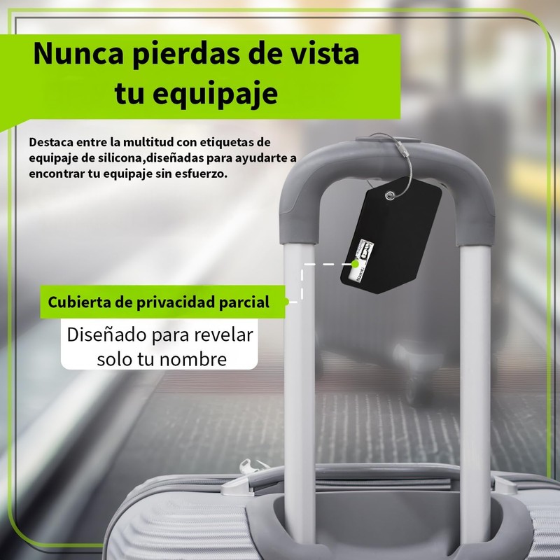 Timotech Set de 4 Etiquetas de Silicona para Equipaje, Etiquetas