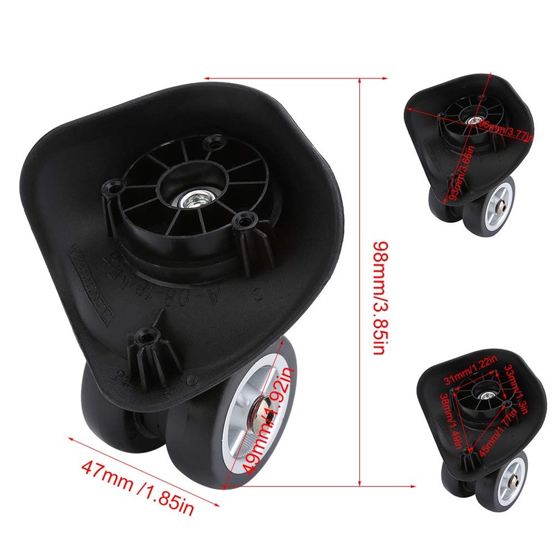AMONIDA 1Pair PVC Luggage Wheel Replacement, Luggage Wheel Spare Wheel