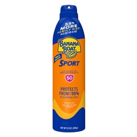 Banana Boat Sport Ultra SPF 50 Sunscreen Spray – Water Resistant Broad Spectrum Sun Protection for Outdoor Activities, 9.5oz