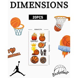 KGDUYC Sticker Basketball First Day of School – 20 Sheets Basketball First Day of School Stickers for Crafts School Cones, Gift for Back to School, School Cone Filling Ideas, School Decoration for