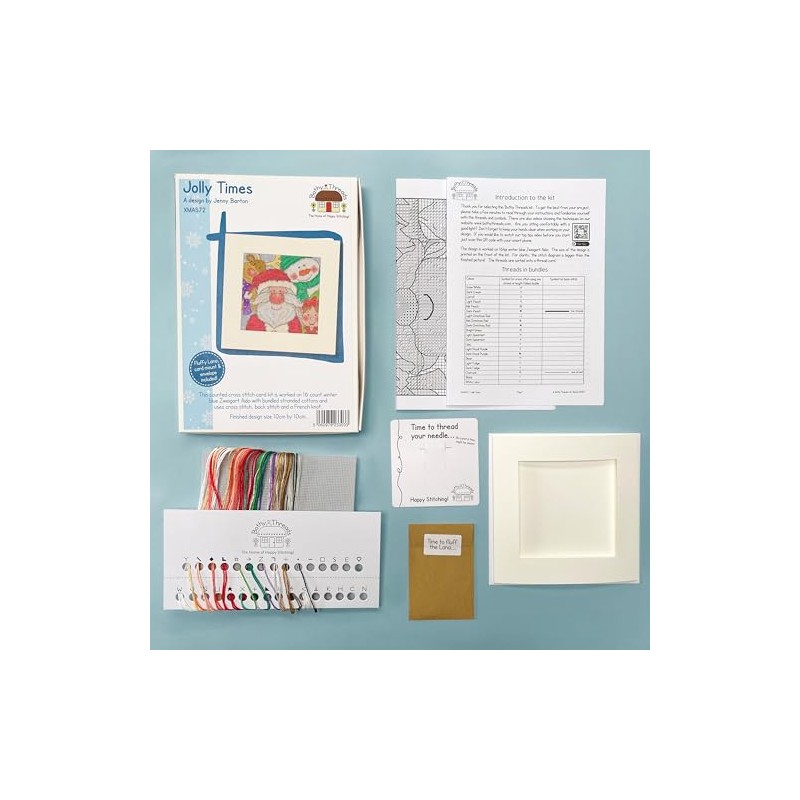 Bothy Threads Counted Cross Stitch Christmas Card Kit - Jolly