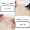 FREEBLOSS Rhinestone Appliqué Rhinestone Sew-On Silver Crystal Rhinestone Appliqué Sewing