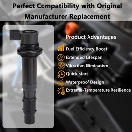 F6T553 OEM Ignition Coil - Compatible with Kawasaki Ninja ZX-6R Triumph 1200 Tiger 800 XR XRT XCA Street Triple 675 - Replaces # F6T553 21171-1272 129700-4840 3646440