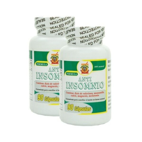 Nutrisalud Products Anti Insomnio, capsulas naturales para conciliar el sueño, Set de 2 frascos