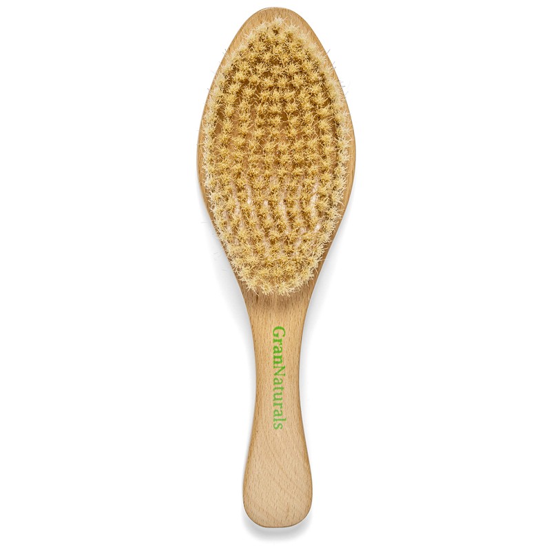 GranNaturals Soft Bristle Hair Brush - Curved Boar Bristle Vintage