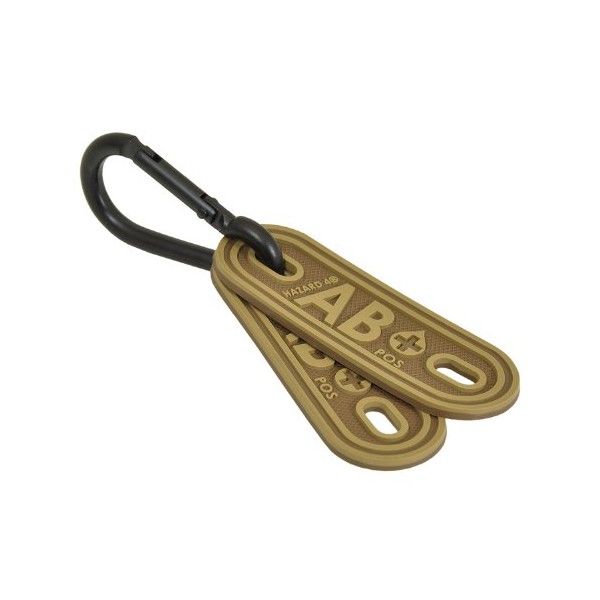 HAZARD 4 Blood-Type Lacer Tactical Multi-Position Marker (2-Pack): AB Positive - Coyote