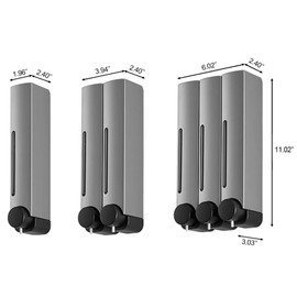 Liquid Soap Dispenser Wall Mount, 2 Chamber Bathroom Shower Pump Dispenser,Press Manually Lotion Soap Dispenser Use for Shampoo, Soap, Conditioner, Shower Gel, for Bathroom Kitchen Hotel (Black)