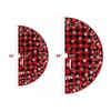 48" Buffalo Plaid Christmas Tree Skirt with 6pcs Plastic Snowflakes,Red